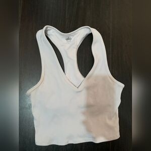 ALO Yoga White Racerback Tank Top